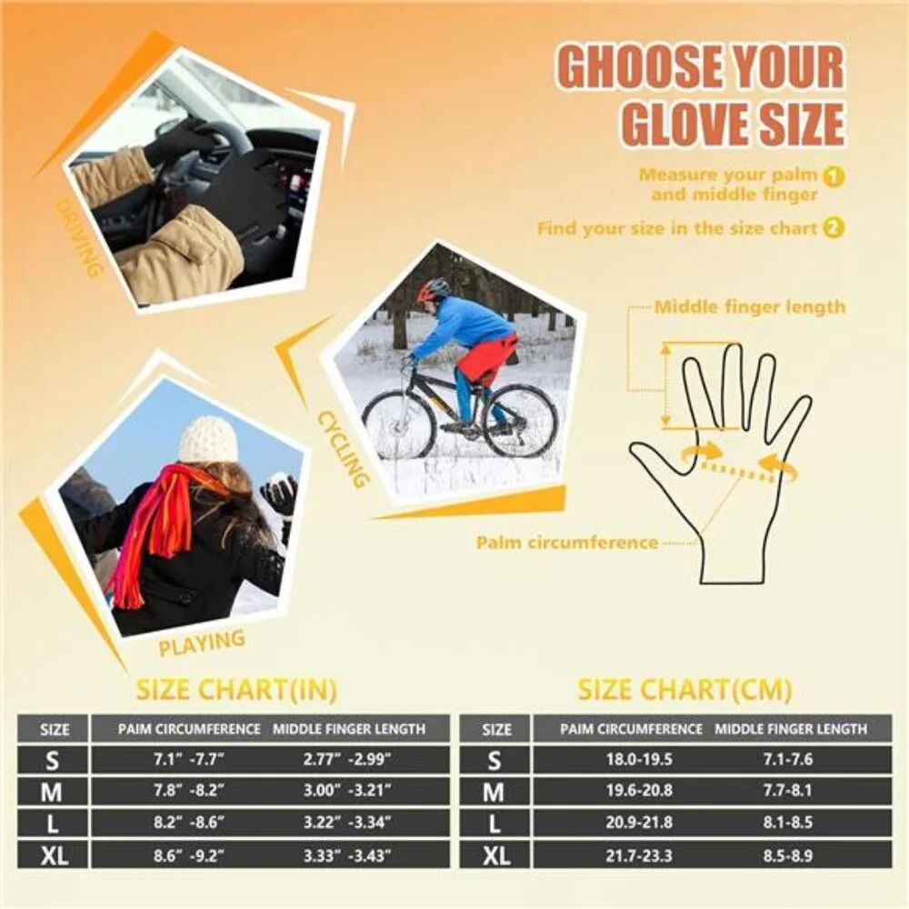 Unisex Winter Waterproof Gloves Snow Ski Thermal Touchscreen Finger
